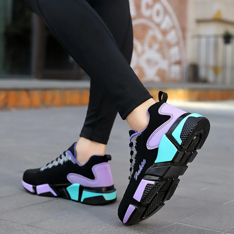 Zapatillas deportivas para mujer, zapatos de tenis para correr, informales, con plataforma, a la moda, cómodos y elegantes, tendencia atlética, 2024