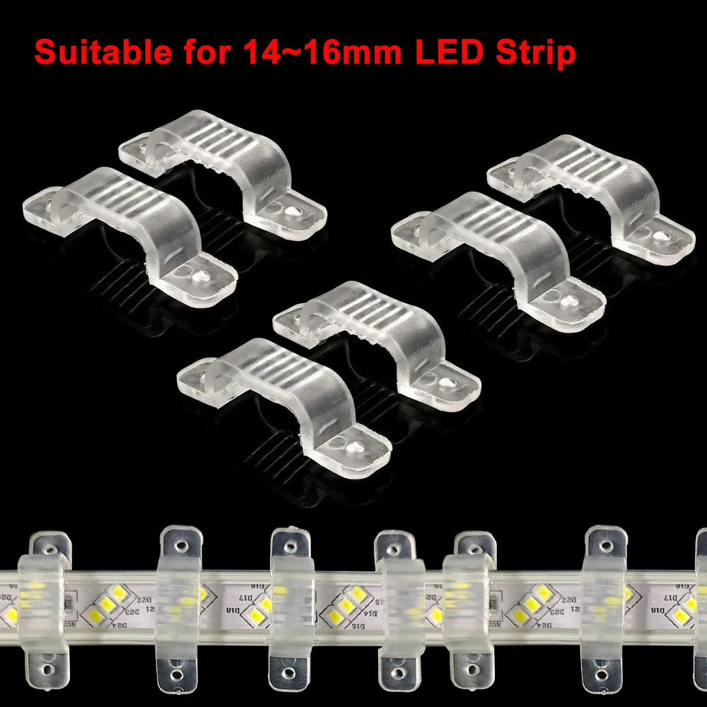 5–100 Stück flexible LED-Lichtband-Schnallen, Kunststoff-Befestigungsclips für 10–16 mm COB-Silikon-Neonröhren, Lampenhalter, wasserdicht