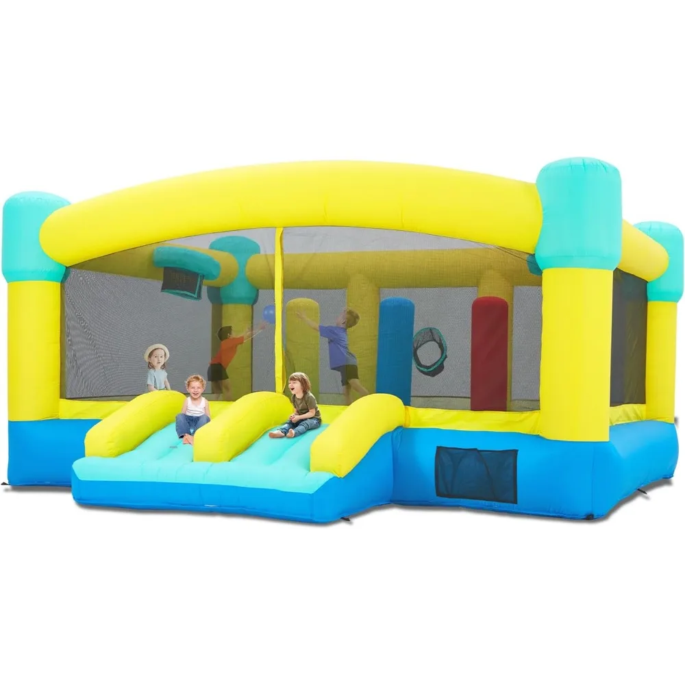 

Big Bounce House,15 x 14.8 FT Inflatable Bounce Castle for Kids 3-12,Outdoor/Indoor Bouncy House with Blower,Slides,Obstacles