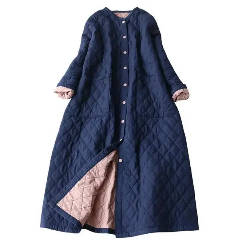 Oversized women\'s cotton Jacket 2024 New Winter Coat Women Loose Casual Warm Long Overcoat Female Literary Retro Cotton Coats