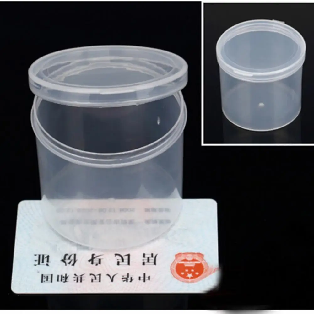 5 PCS/lot Small Round Plastic Clear Transparent With Lid Collection Container Case Storage Box Coin Capsules Holders Collecting