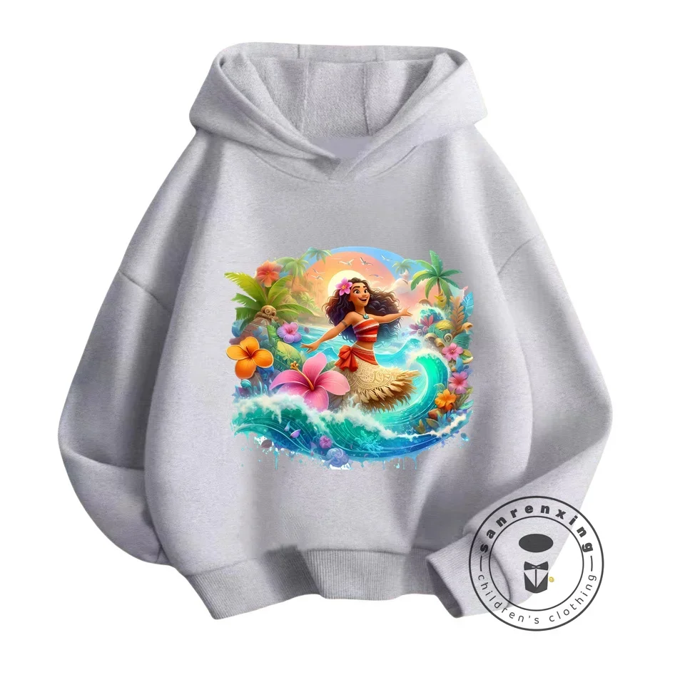 Trending Disney Moana Character Sweatshirts for Boys and Girls Affordable Autumn Wear Kawaii Designs Loose Casual Playful Tops