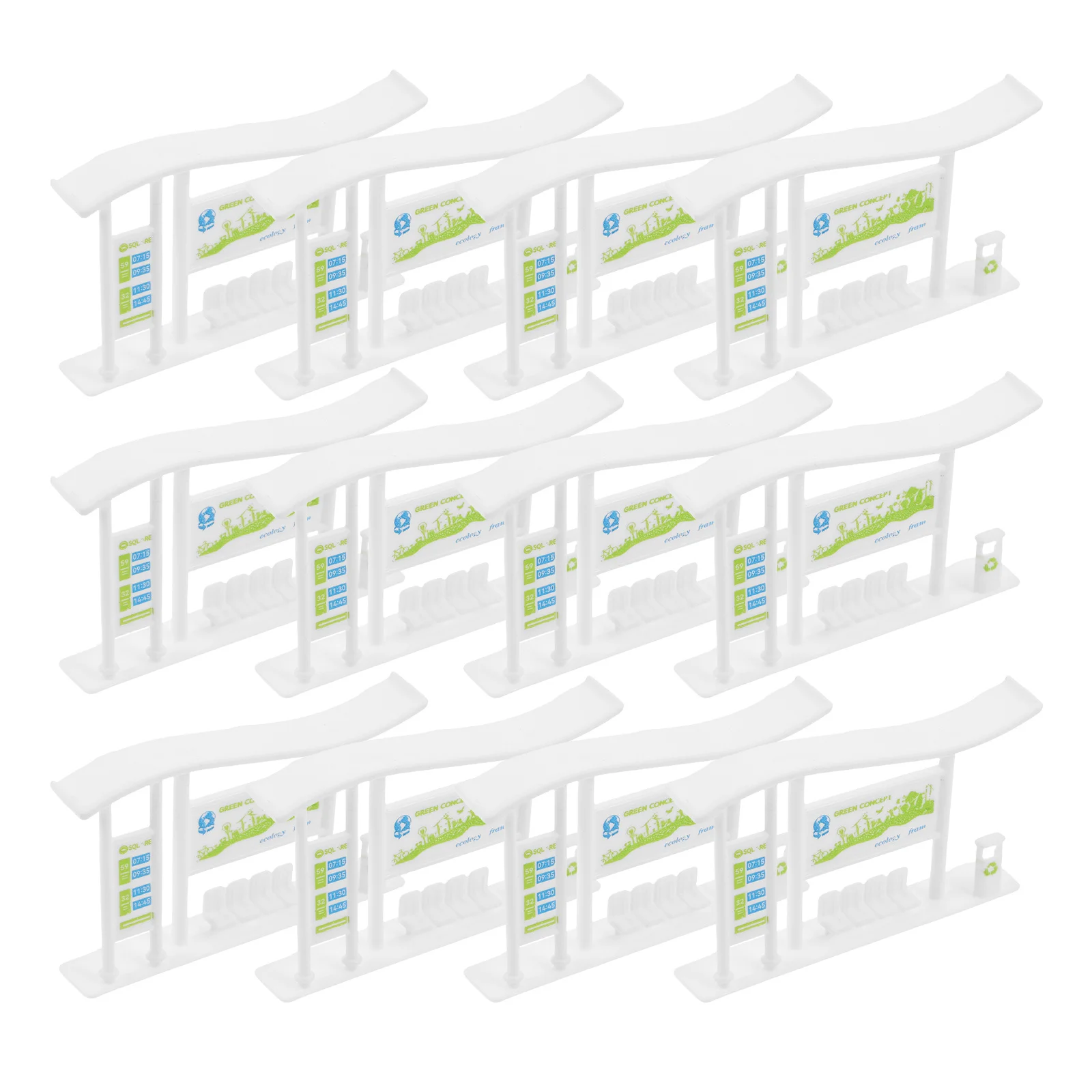 

20Pcs Lifelike Miniature Bus Station Props for Dollhouse Railway Scenes and Educational Displays Miniature Bus Stop Props