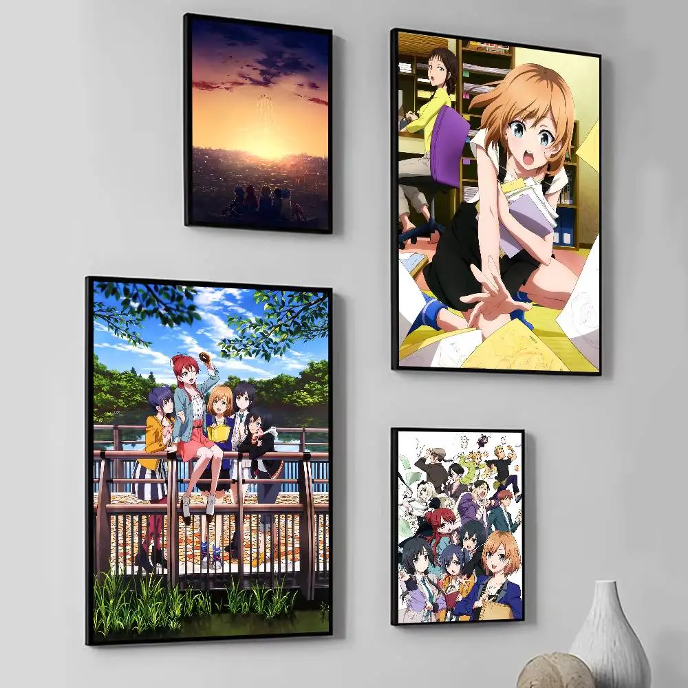 Japanese Cartoon Anime S-SHIROBAKO Manga Posters Self Adhesive Waterproof Ideal For Living Room Bedroom Bar Decoration