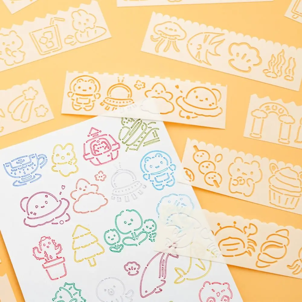 4 ピース/セットコピー用ステンシル中空描画テンプレートテンプレート定規 DIY クラフト DIY パターンレイヤリングステンシルエンボス塗装