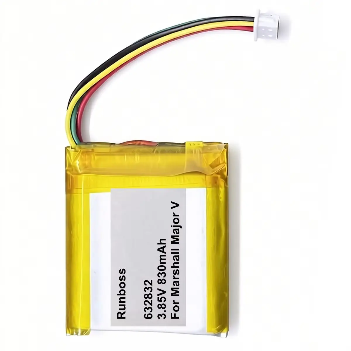 3.85V 830mAh 632832 Replacement Battery With 4 Wires Plug For Marshall Major V Bluetooth Wireless Headset Over-Ear Headphones
