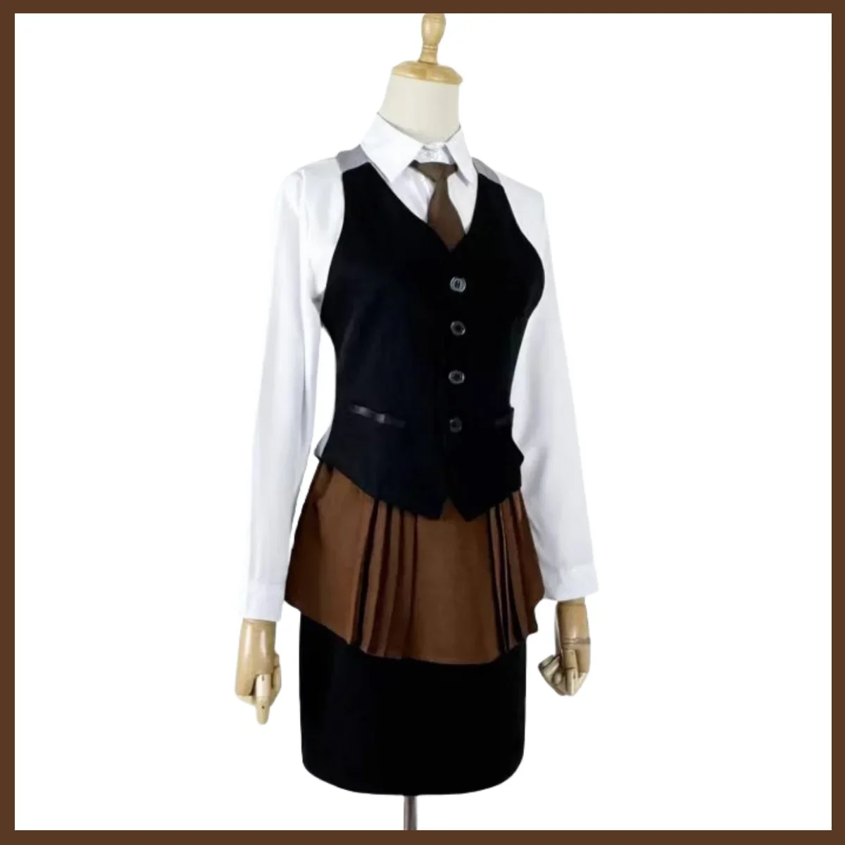 Anime Tokyo Ghoul Touka Kirishima Cosplay Costume Work Uniforms Shirt Vest Skirt Wig Woman Sexy Halloween Coffee Restaurant Suit view 3