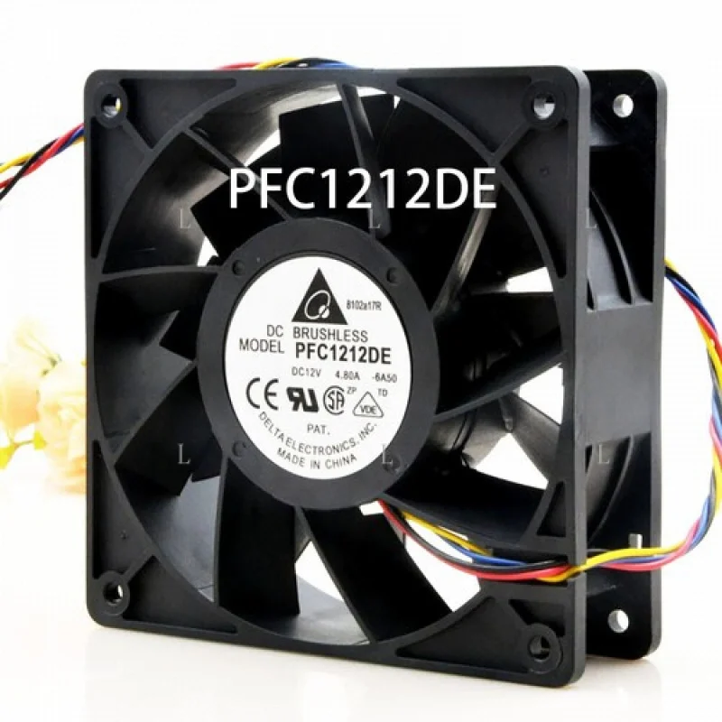 

L for Delta radiator 120*120*38mm PFC1212DE 12VDC 4.80A 253CFM Industrial control fan