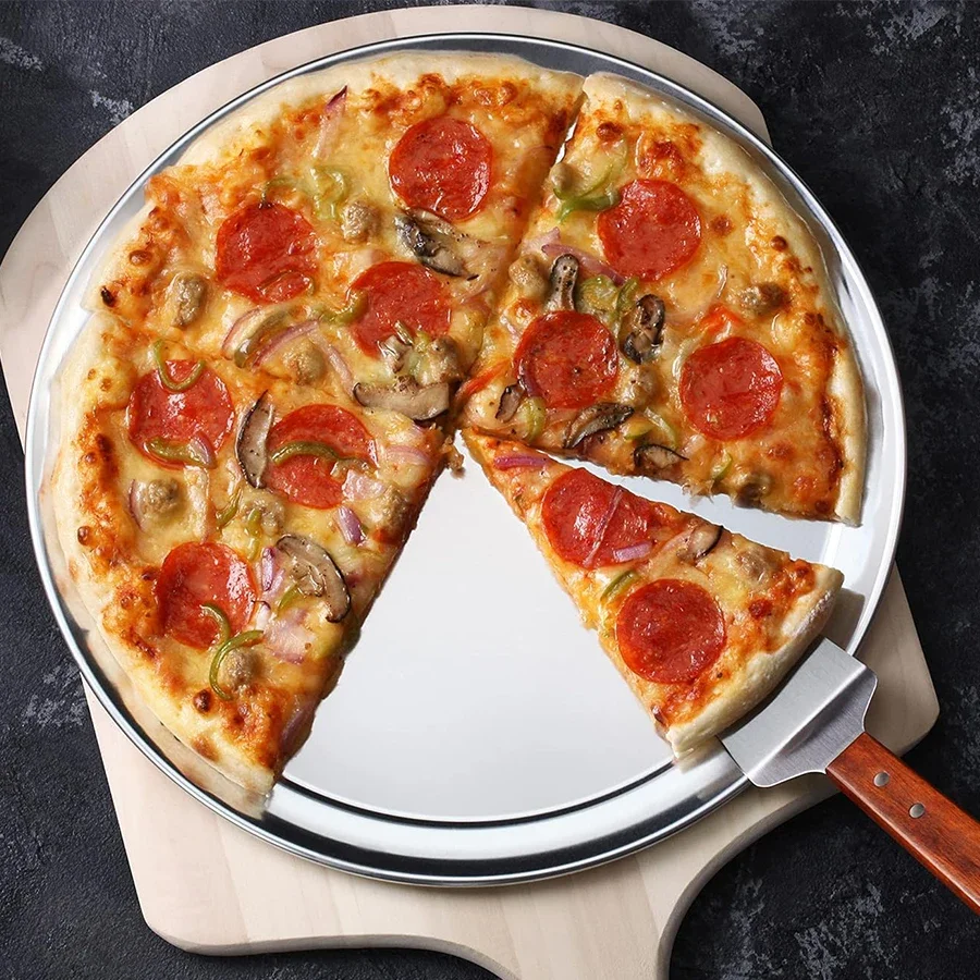 ملعقة بيتزا قشر البيتزا من الفولاذ المقاوم للصدأ مع مقبض مقاوم للحرارة غير قابل للانزلاق لفرن البيتزا والمطبخ المنزلي