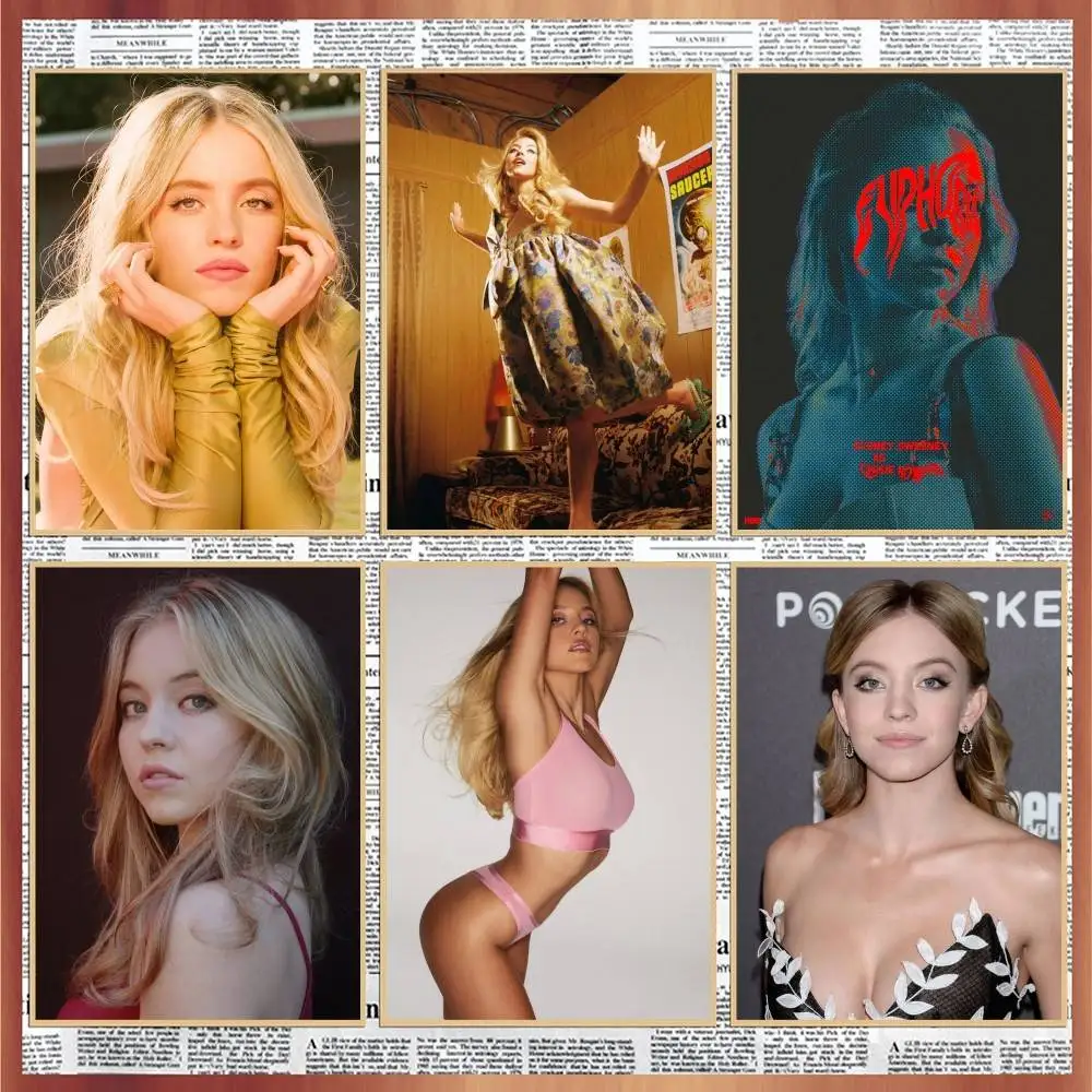 سيدني سويني ملصق HD يطبع جدار الفن اللوحة غرفة نوم عنبر ملصقات جدار ديكور المنزل #2