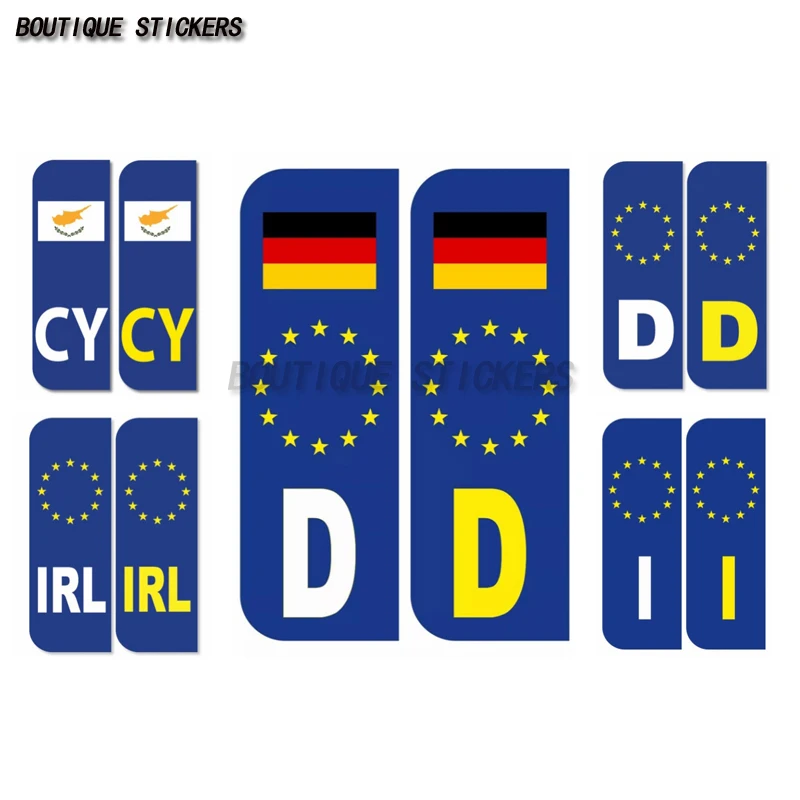 

2 x ITALY ITALIAN Euro Car Number Plate 、CY Euro CYPRUS 、GERMAN Euro Car Number Plate vinyl stickers