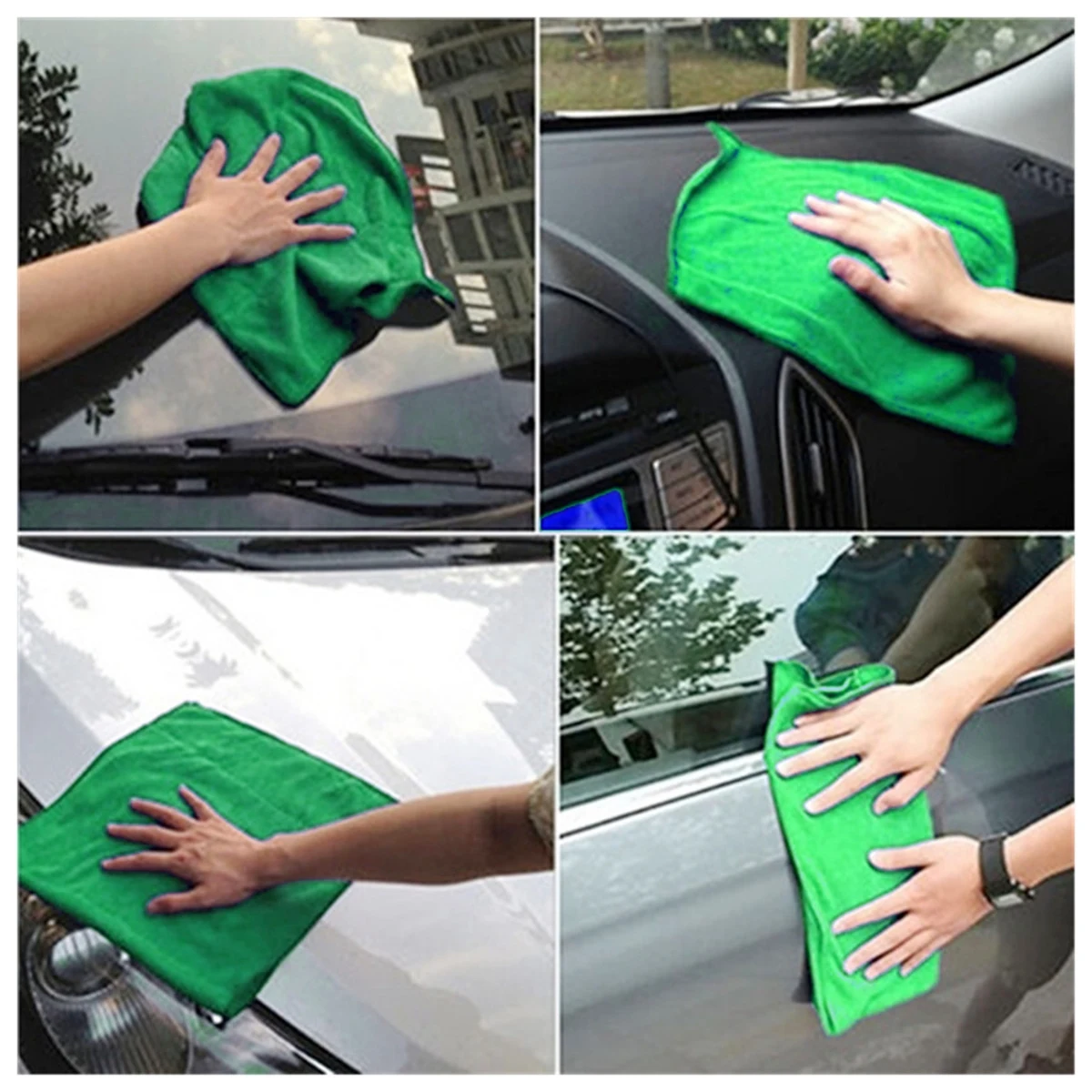 

5 Pcs Microfiber Cloth Cleaning Towel Dust Dirt Premium Furniture Window Dry Wet Soft Skin Friendly Absorbent Grease