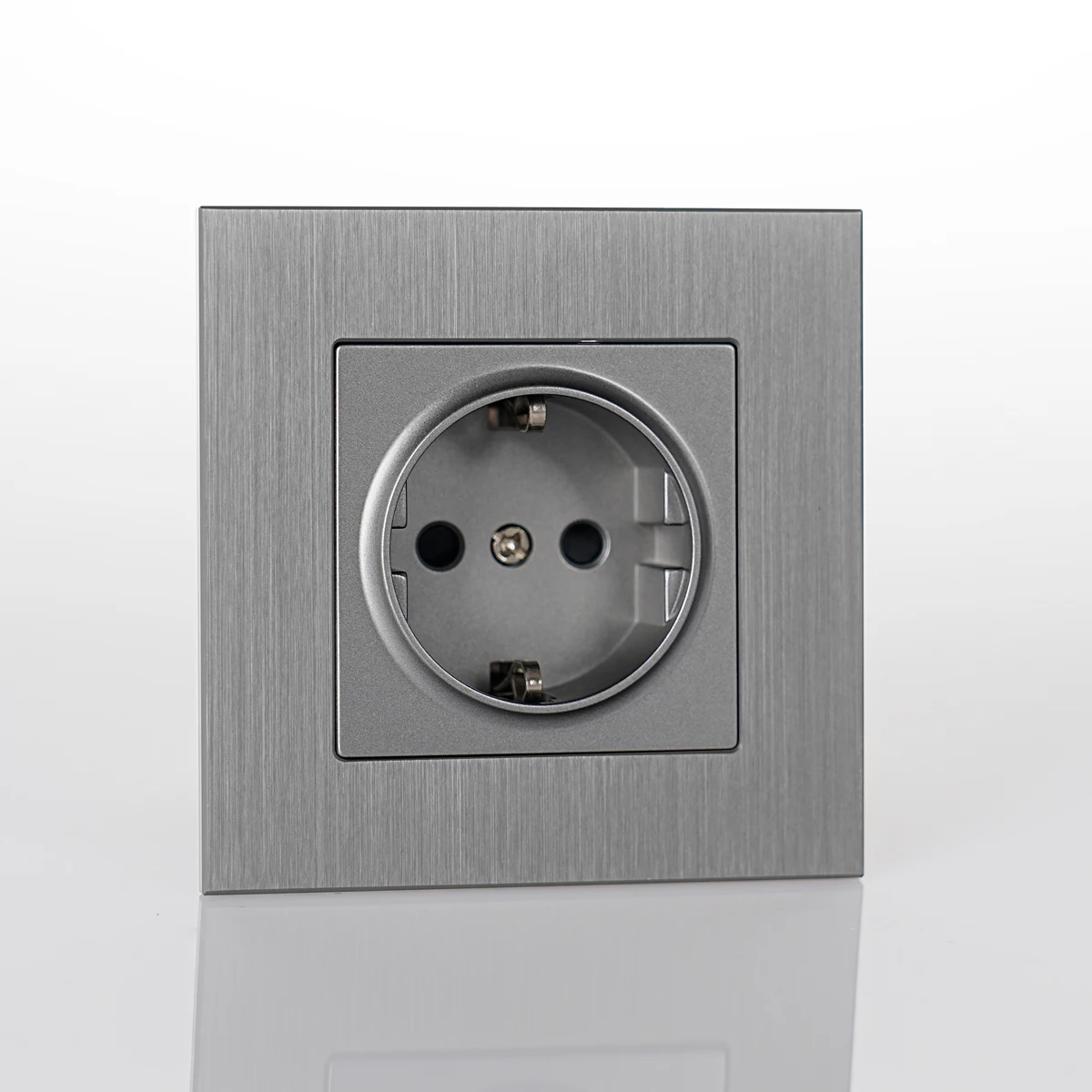 86*86 Brushed Aluminum Panel Electric Wall Switch EU Standard Modern Durable and Safe Switches for Home