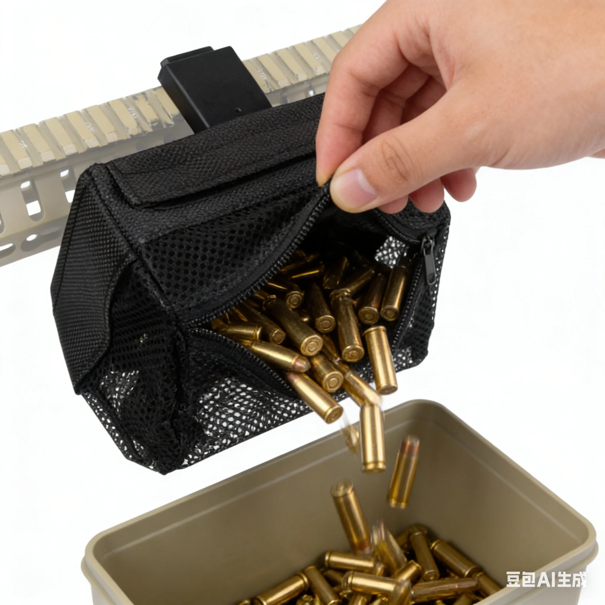NEW Tactical Brass Shell Catcher Mesh Wrap Trap Shell Ammo Magazine Bag Pack