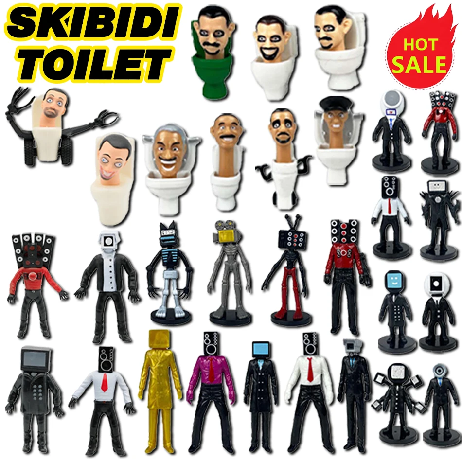 6p 8p 9p 12p Skibidi Toilet Man Figuras Anime Boneca Brinquedos TvMan Titan Cameraman Speakerman Tijolos Modelo Brinquedo Para Criança Presente de Natal