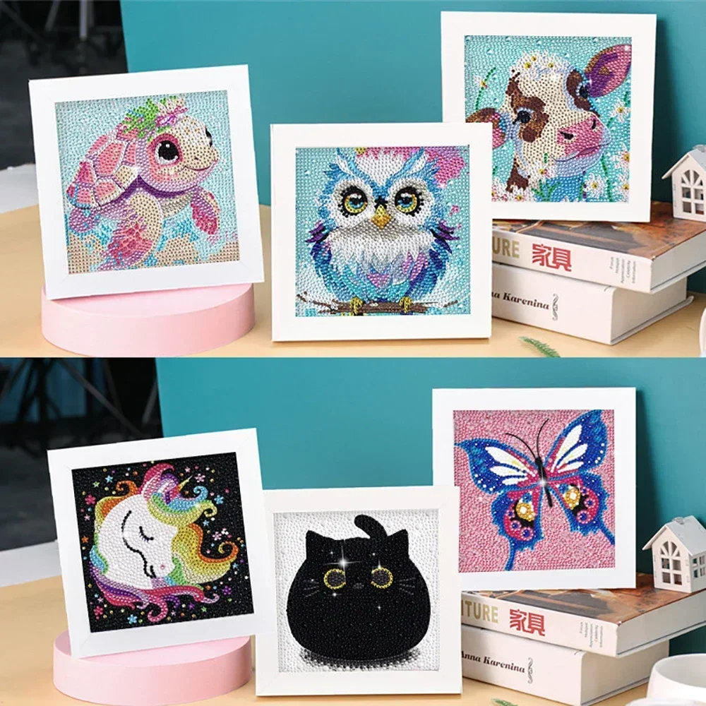 Yeni DIY Karikatür Hayvan Elmas Resim Sergisi Çocuk Elmas Çıkartmalar Düzensiz Elmas Çıkartmalar Doğum Günü Tatil Dekorasyon Hediye