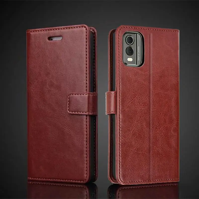 

Кожаный чехол-держатель для карт для Nokia C32 из искусственной кожи с откидной крышкой в стиле ретро, чехол-кошелек для телефона Nokia C32 Business Fundas Coque