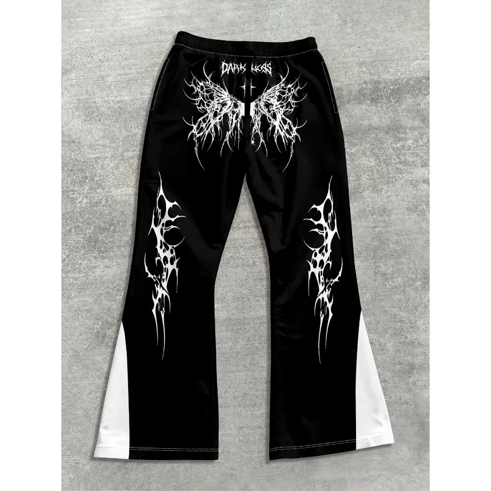 Men's Trendy Hip - hop Style Casual Sweatpants Striking Flame Elements Paired with 