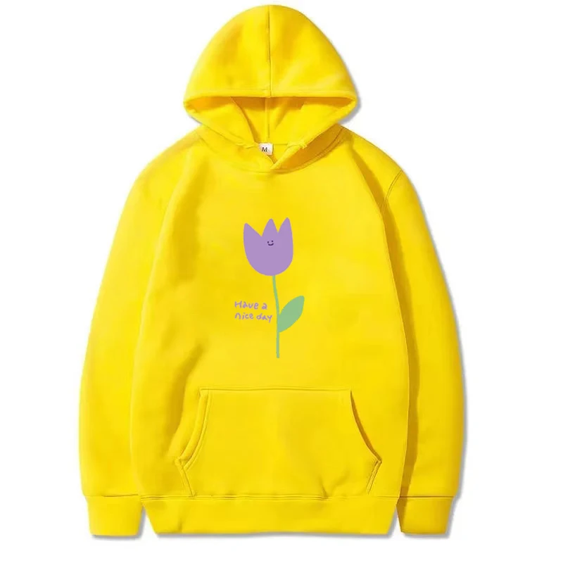 

Purple Flower Long Sleeved Hoodie With Minimalist Y2k Design Suitable For Work Dating Daily Wear Versatile Classic And Fashion