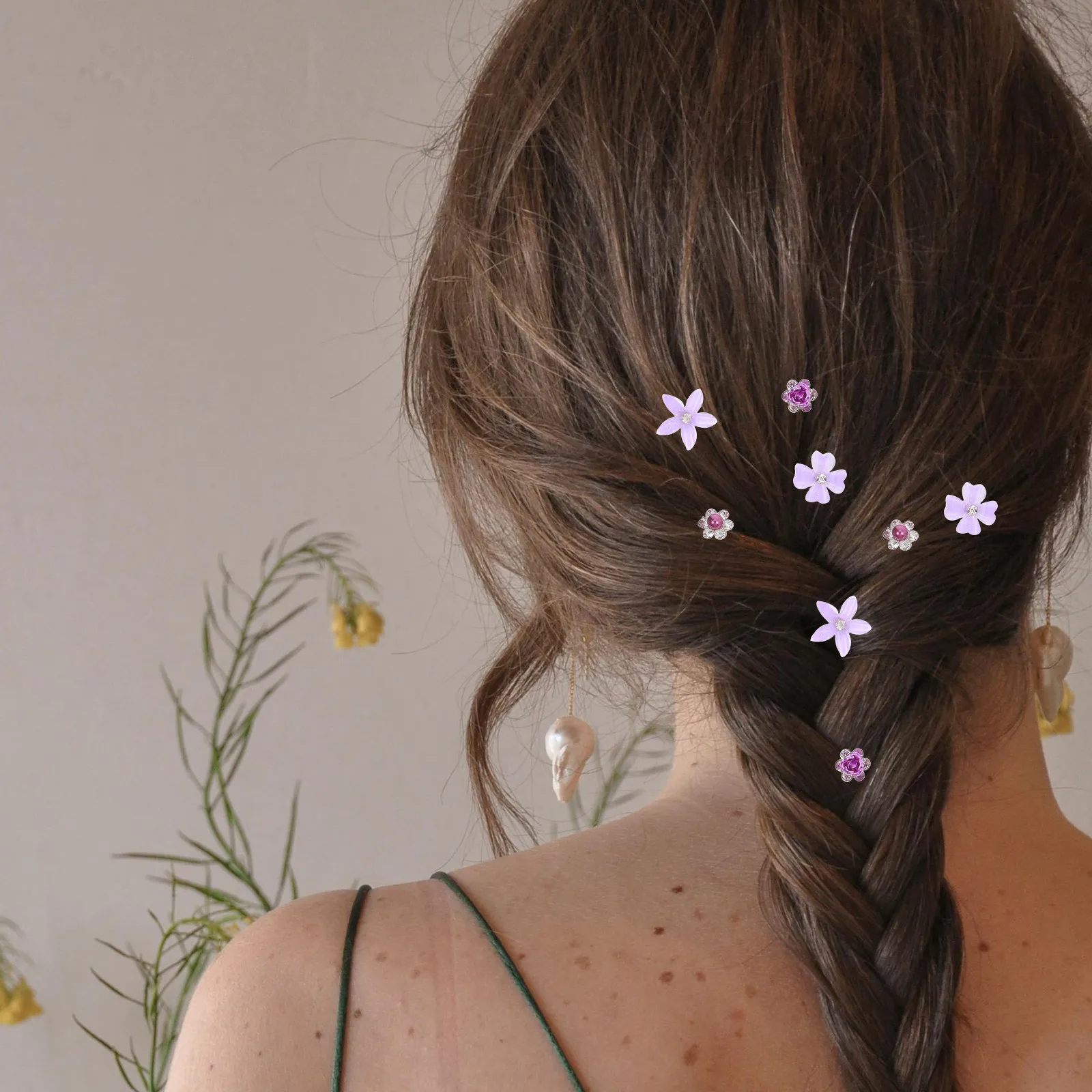 20Pcs Vintage Flower Hair Clips Small Cute Floral Barrettes for Bangs Braids Everyday Wear Retro Style Hair Clamp Flower