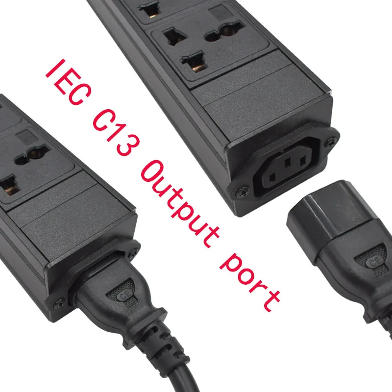 PDU Power strip IEC C13 input C14 output port 2-12 AC Universal output socket Distribution