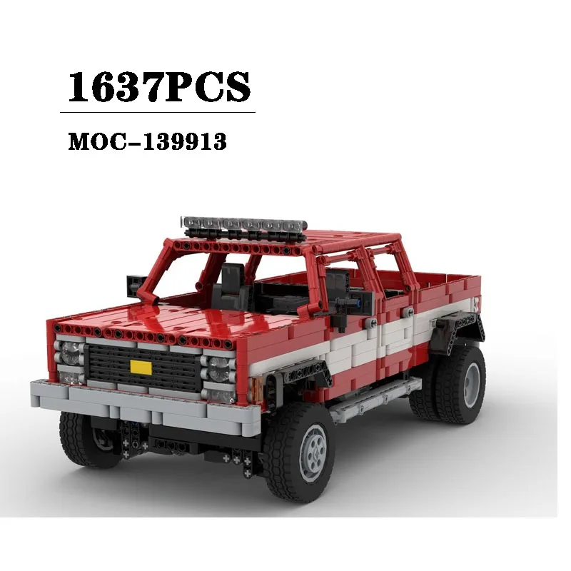 MOC-139913 Pickup Truck Offroad Vehicle Splicing Block Model Decoration 1637PCS Boy Puzzle Education Birthday Christmas Toy Gift