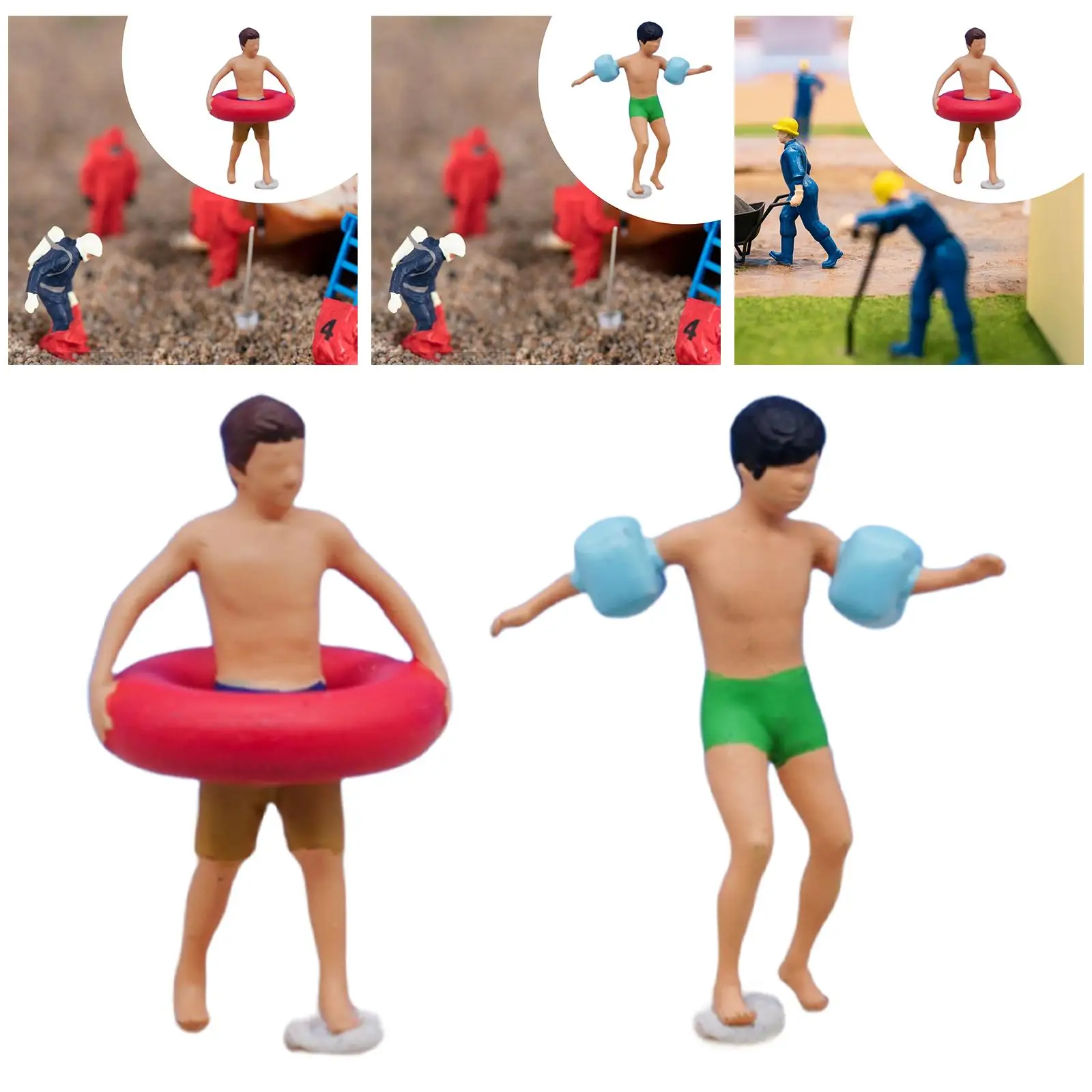 

1/64 Figure Painted Miniature Layout Resin Figurines for Sand Table Layout Decoration Photo Props Fariy Garden Model Building
