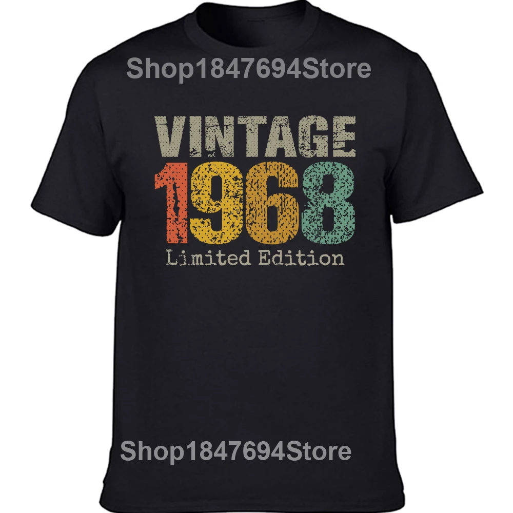 مضحك كلاسيكي 1968 الأصلي خمر 56th تي شيرت الصيف الجرافيك الشارع الشهير قصيرة الأكمام هدايا عيد ميلاد تي شيرت الرجال