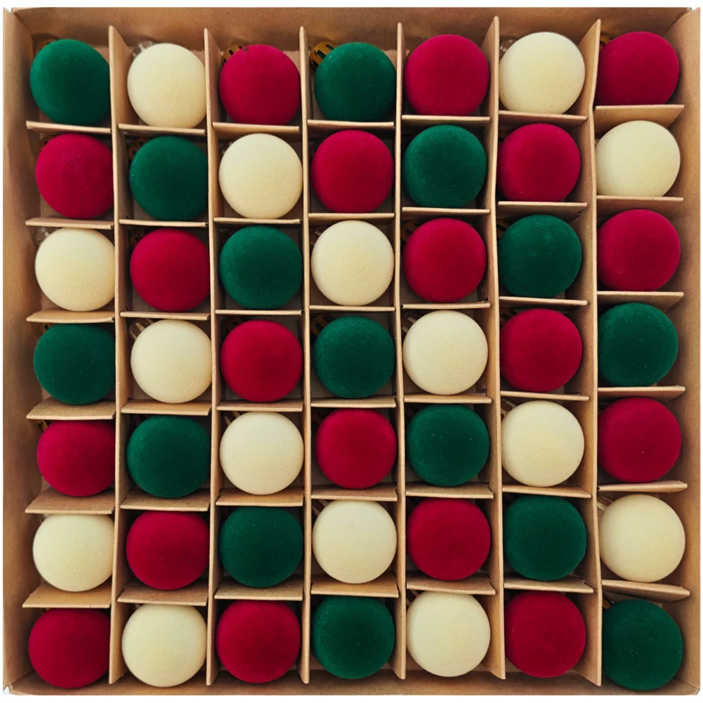 49Pcs 3Cm Modern Flocked Christmas Balls Decorations Ornaments For Xmas Tree Home Holiday Party Wedding Hanging Decor Accessory