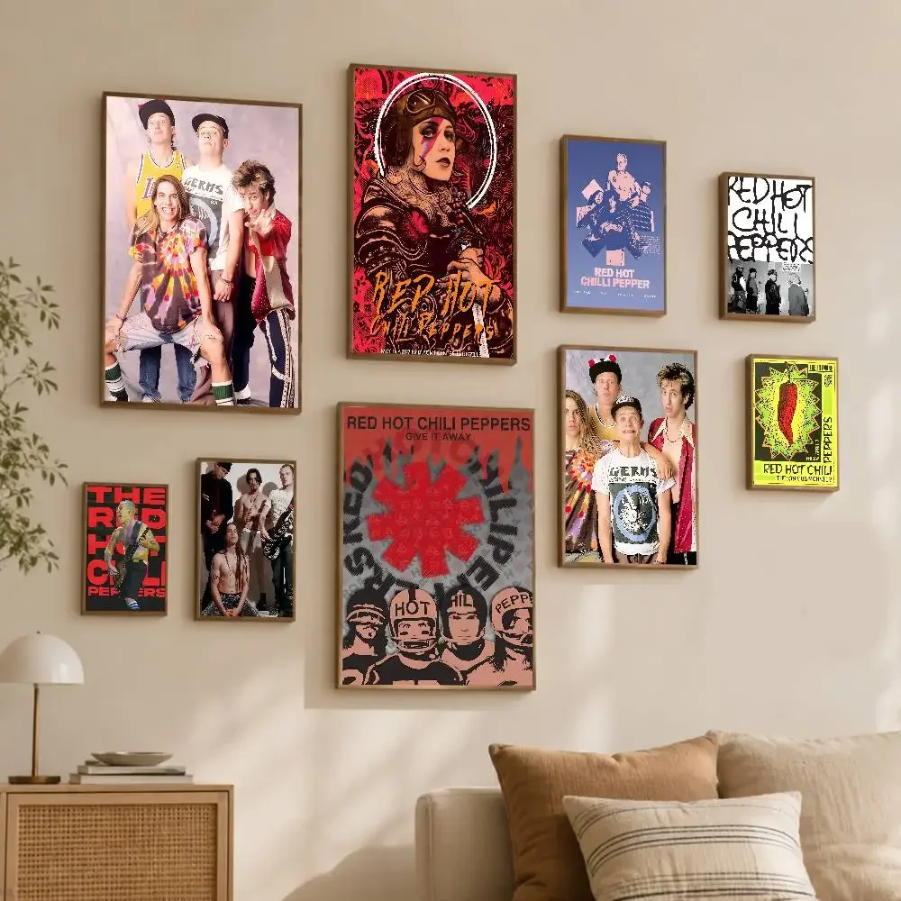 Ro-ck Band Red Ho-t Chili Pepper-s- Poster Wall Art Print Art Suitable For Living Room Bedroom Bar Parlor Home Decoration Gift