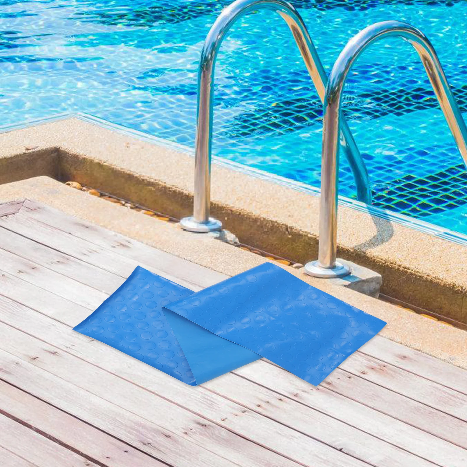 2 قطعة المضادة للانزلاق بركة سلم حصيرة بولي كلوريد الفينيل عدم الانزلاق حمام سباحة خارجي درج وسادة السلامة واقية حصيرة بولي كلوريد الفينيل سلم الوسادة