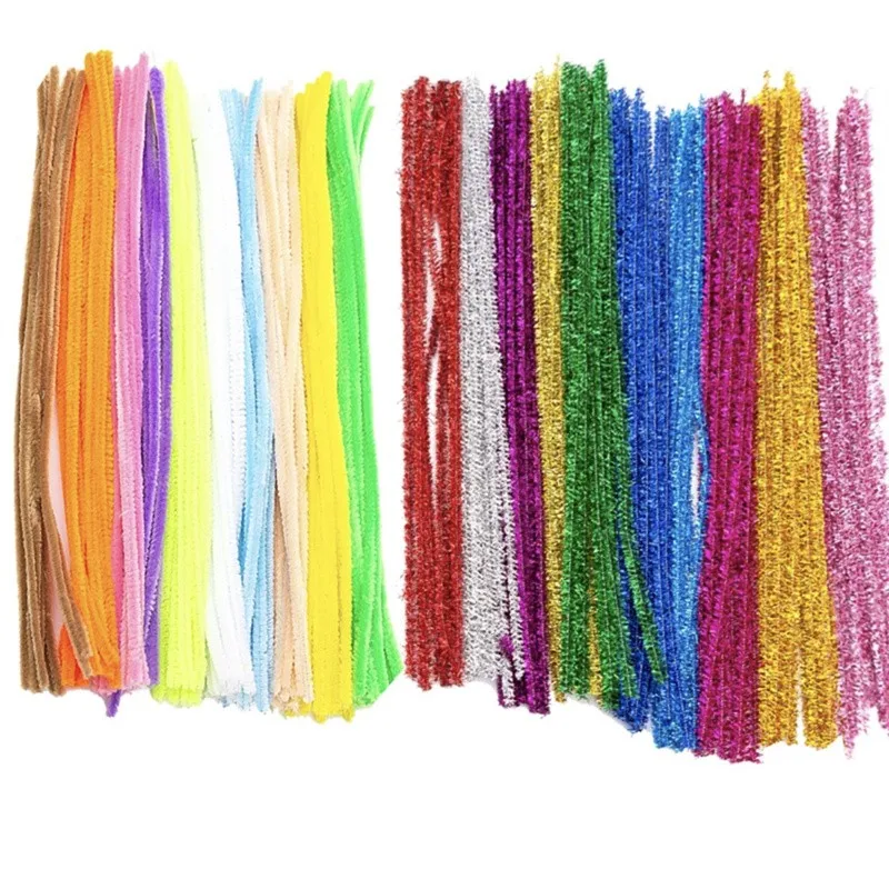 1000Pcs Mix Chenille Metal Wire Material Stick 30cm Glitter Series/Classic Series Rush Stick DIY Wedding Party Decoration Crafts