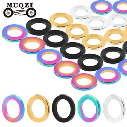 MUQZI 10pcs Titanium Washers M5 M6 Bike Bolt Screw Nut Gasket Disc Brake Crank Brake Calipers Stem Spacers