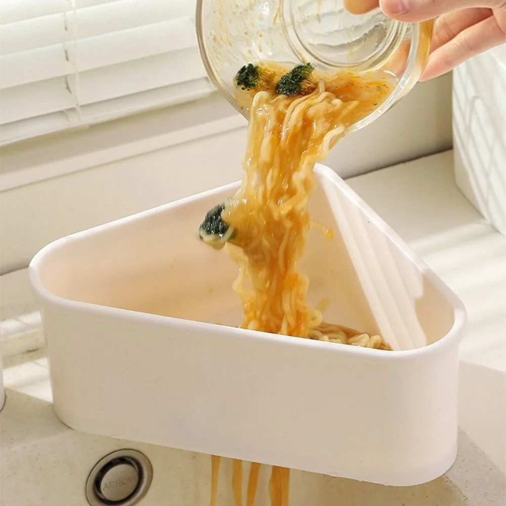 Triangle shaped Faucet Drainage Basket Compact Quickly Drain Kitchen Garbage Filter Convenient Self-Cleaning