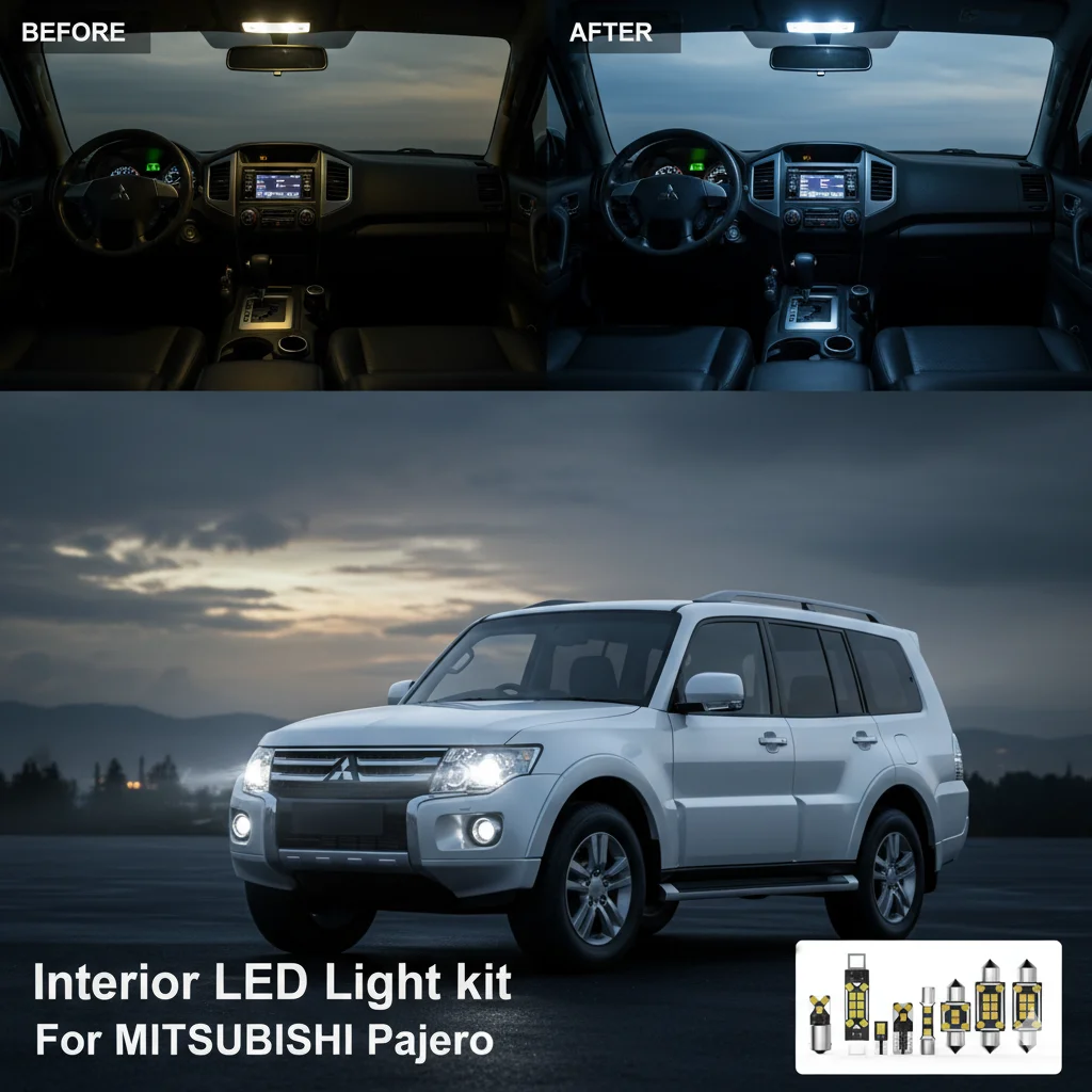 

For MITSUBISHI Pajero V20 V31 V32 V33 V40 V60 V73 V75 V77 V80 V93 V97 V98 1990-2020 Car Interior Light LED Kit White Canbus