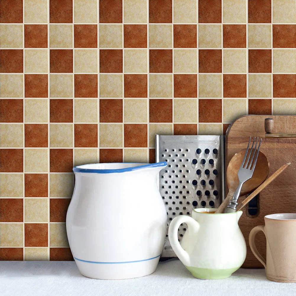 18PCS Mosaic Tile Transfer Stickers Bathroom Kitchen DIY Home(10cm*10cm) Tile Sticker waterproof Tile Sticker Stickers Bathroom - Image 5