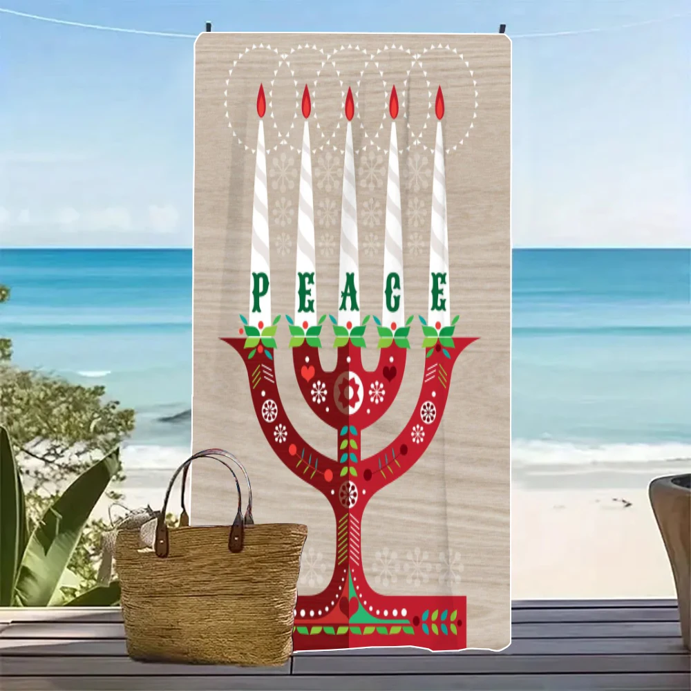 Peace Chandelier Beach Towels, Ultra-fine Fiber Beach Blankets, Highly Absorbent Bath Towels8.19