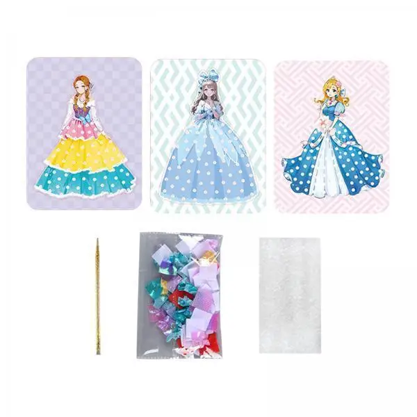 DIY Poking Drawing Boards Art Paper Craft Kit Educational Toy for Creative Girl Princess Dress Up Activity Book view 2