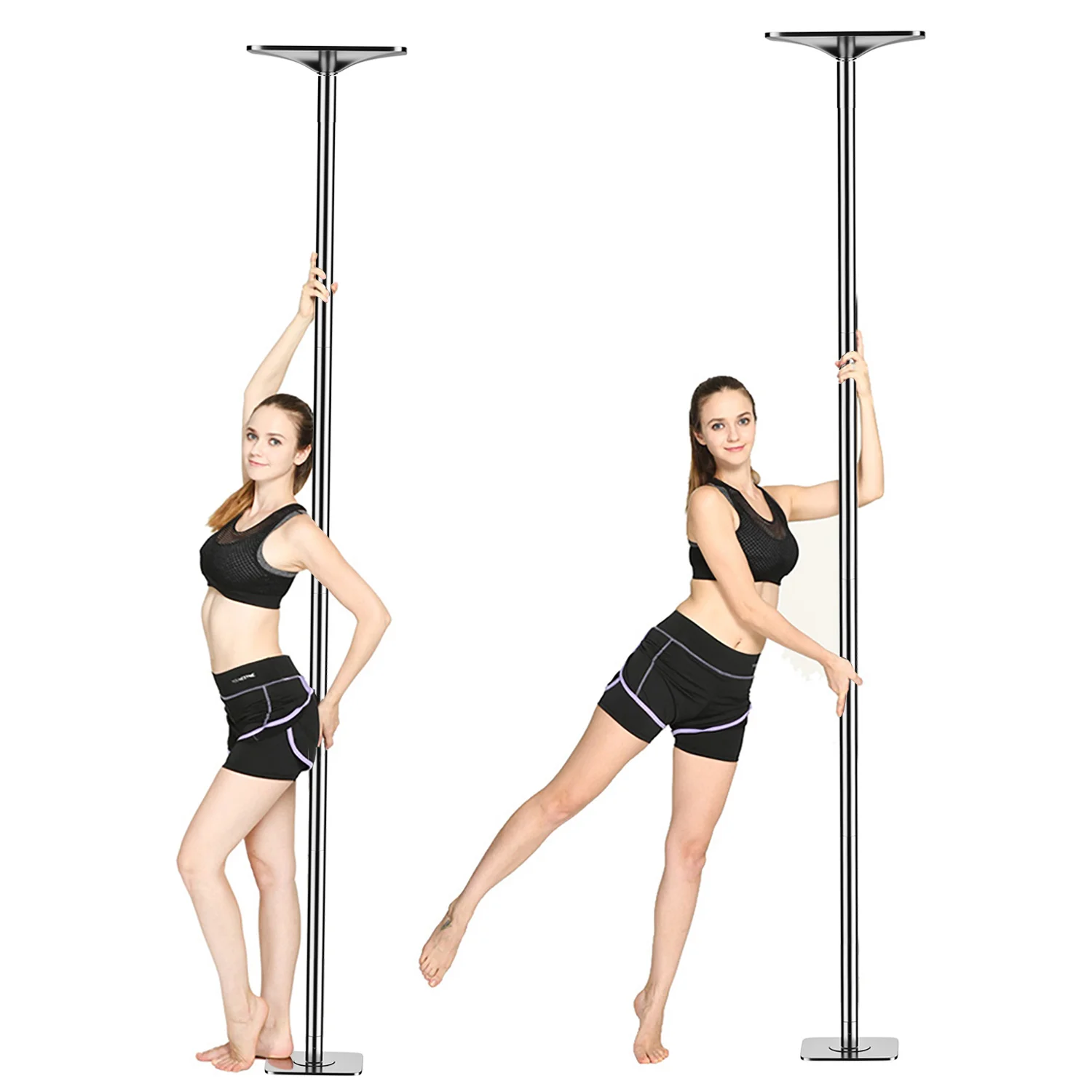 Spinning Dance Pole with Stage for Home Club Fitness Exercise