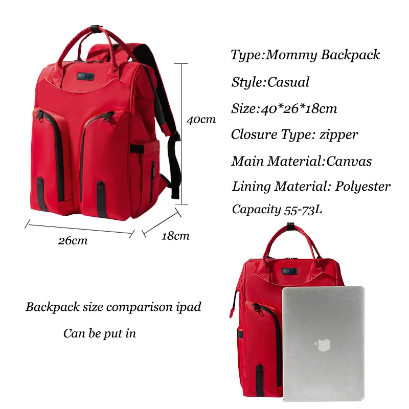 Waterproof Women's Backpack Multifunctional Computer Bag Children's Cart Bag Girl Backpack Mother Travel Mother Baby Care Bag