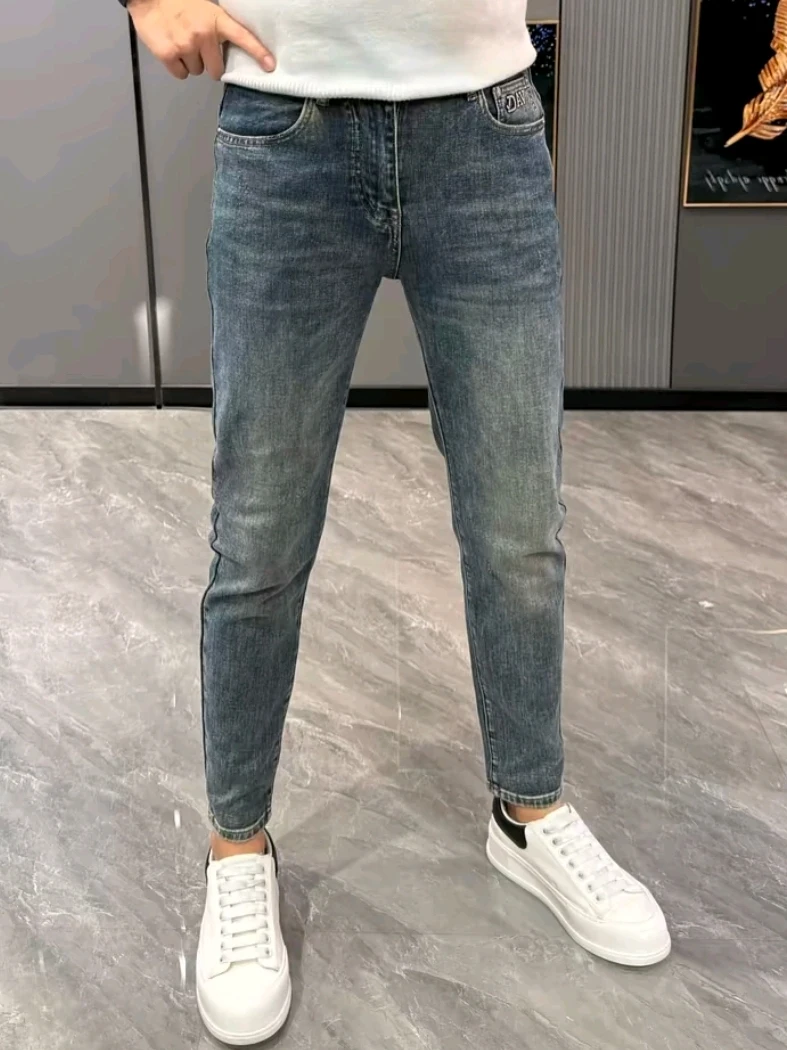 

High Quali Men's Jeans Spring Autumn New Sle Versatile Personali Faionable Busin Casual mid Waist Slim Fit