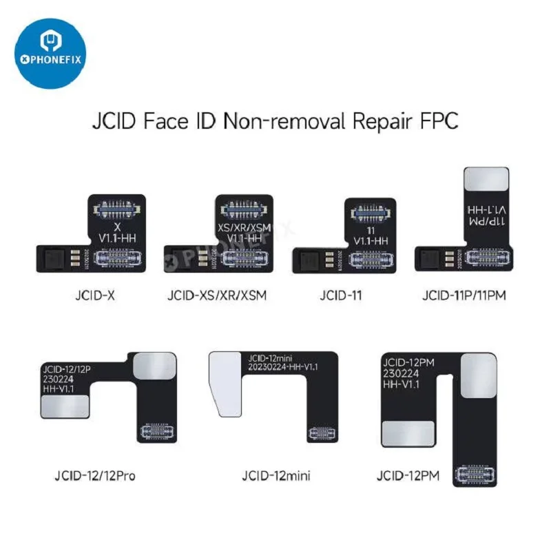 JC V1SE V1S PRO Face ID Tag-On Repair FPC Flex Cable Fix Face ID WITimprégned SOsat ERING ne fonctionne pas le moyen liatif le plus pour les X-14PM IPhone