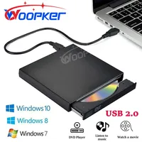 Woopker DVD Player USB 2.0 Ultra-Thin Portable External CD-RW Drive DVD-ROM Burner Player for Windows 7/ 8/ 10 Laptop Desktop PC