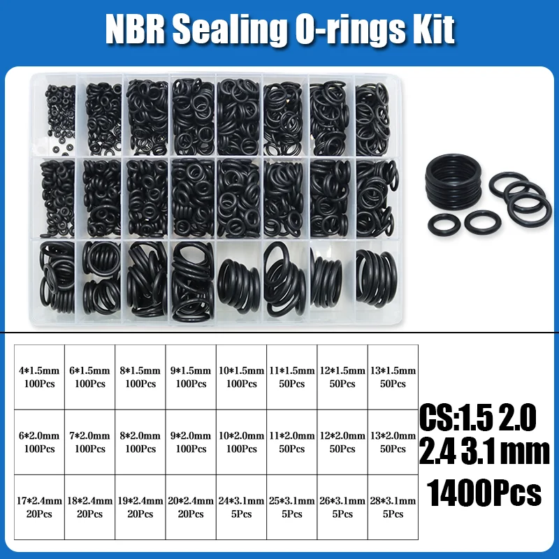 O-Ring NBR Dichtungsscheibe Sanitär Dichtung Dicke 1/1,5/2,0/2,4/3,1/4,0 Nitril-Butadien-Gummi Abstandshalter Ölbeständigkeit Oring Kit – Detail 10