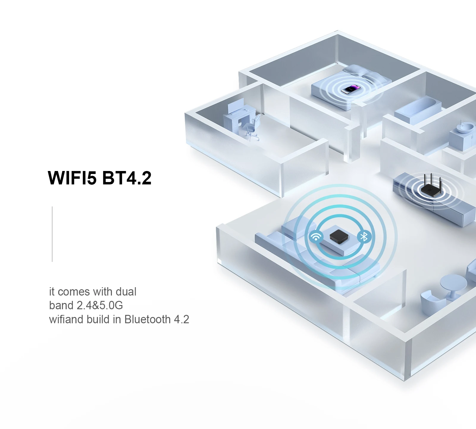 Chatreey T9 Mini PC Intel N3150 WIFI5 Windows 11 Ultra Small Pocket Computer Dual SSD Type-C 2K 60Hz RGB
