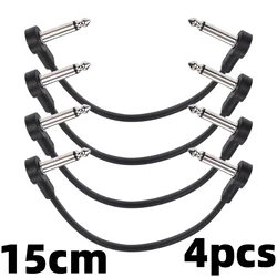 4 Packs Ggiant AC-8 Guitar Effect Pedal Flat Patch Cables 6 Inch Length with 1/4 Inch Right Angle Connectors Patch Cable Kit