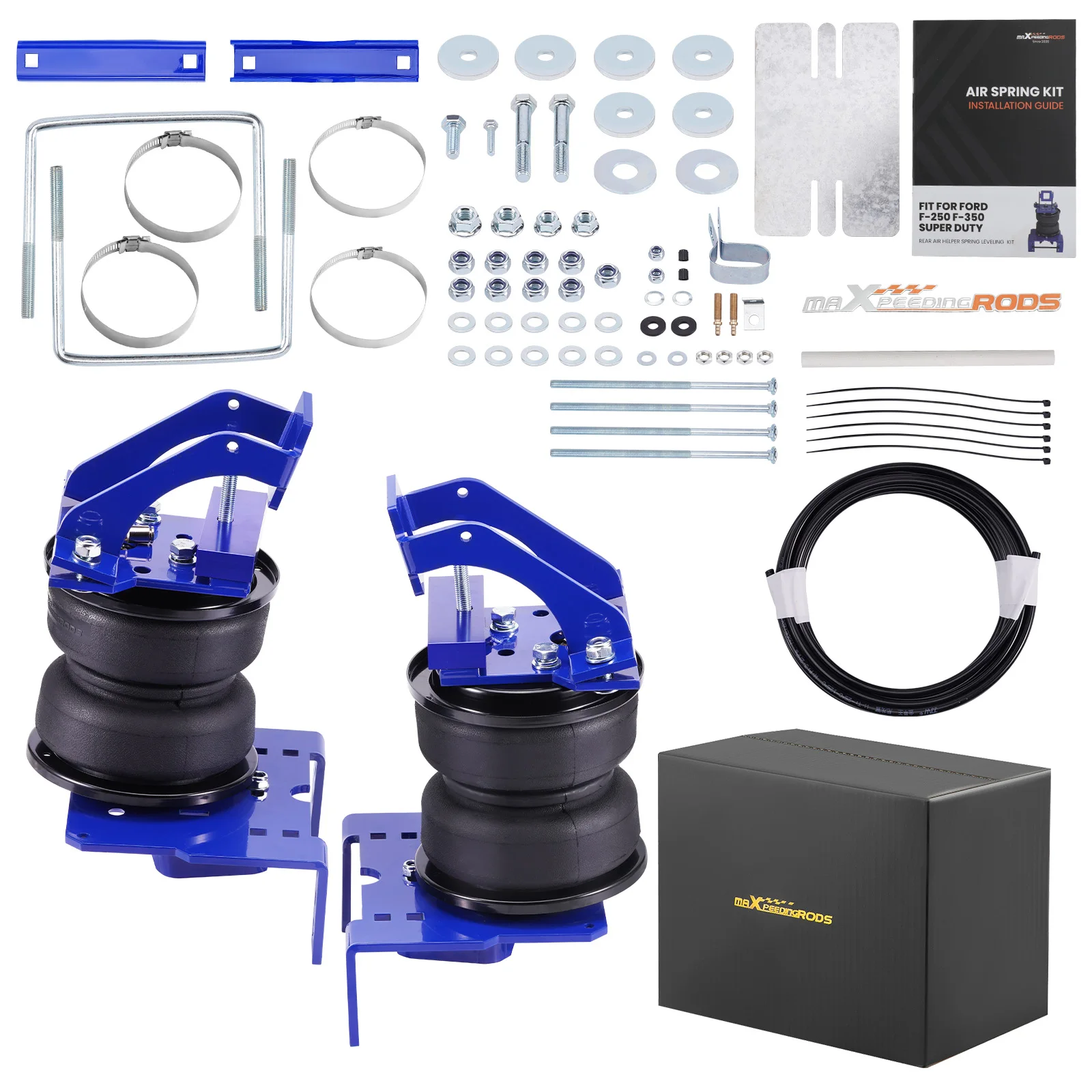 Kit de nivelación de resorte de ayuda de aire apto para Ford F250 F350 Super Duty XL 05-10 5000 lbs soportes de montaje suspensión de bolsa de resorte de aire