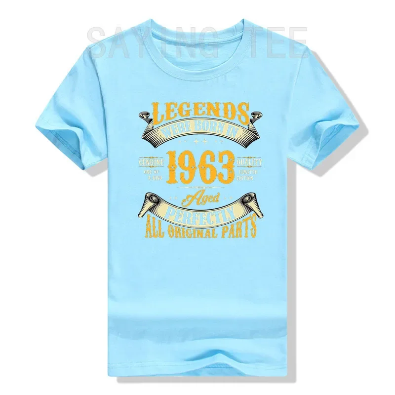 Legends Were Born In 1963 T-Shirt 61th Birthday Shirts for Men, Vintage 61 Years Old Clothes Daddy Grandpa Gifts Dad Father Tees