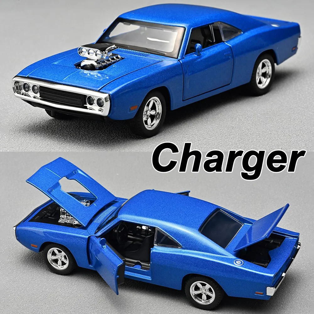 

1:32 Charger Hellcat Miniature Model Diecast Alloy Toys Car Rear Wheel Return Force Doors Can Opened Vehice Home Decor Ornaments