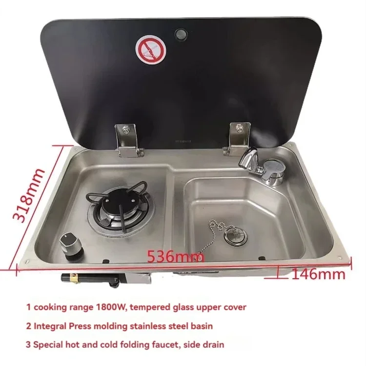 Rv Gas Stove Water Basin Modified Car Caravan Accessories Towed Back Camel Bed Car 304 Stainless Steel Vegetable Basin